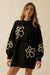 Cozy Petals Floral-Embroidered Mini Sweater Dress - ShopPromesa