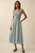 Blue Horizon Smocked Denim Square-Neck Midi Dress - ShopPromesa