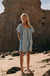 Morning Skies Denim Square-Neck Mini Shift Dress - ShopPromesa
