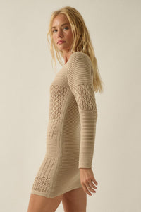 All or Nothing Pointelle Rib-Knit Mini Dress - ShopPromesa