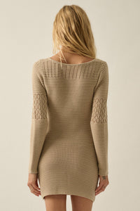 All or Nothing Pointelle Rib-Knit Mini Dress - ShopPromesa