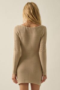 All or Nothing Pointelle Rib-Knit Mini Dress - ShopPromesa