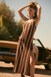 In My Lane Striped Crochet-Knit Midi Slip Dress - ShopPromesa