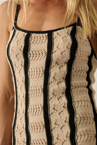 In My Lane Striped Crochet-Knit Midi Slip Dress - ShopPromesa