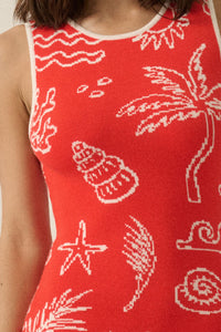 Beach Bliss Nautical Jacquard Maxi Sweater Dress - ShopPromesa