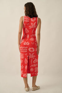 Beach Bliss Nautical Jacquard Maxi Sweater Dress - ShopPromesa