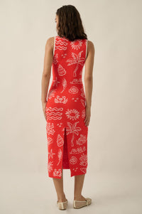 Beach Bliss Nautical Jacquard Maxi Sweater Dress - ShopPromesa