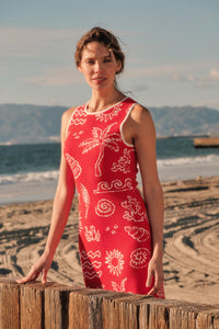 Beach Bliss Nautical Jacquard Maxi Sweater Dress - ShopPromesa