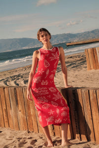 Beach Bliss Nautical Jacquard Maxi Sweater Dress - ShopPromesa
