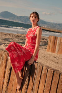 Beach Bliss Nautical Jacquard Maxi Sweater Dress - ShopPromesa