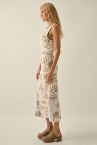 Beach Bliss Nautical Jacquard Maxi Sweater Dress - ShopPromesa