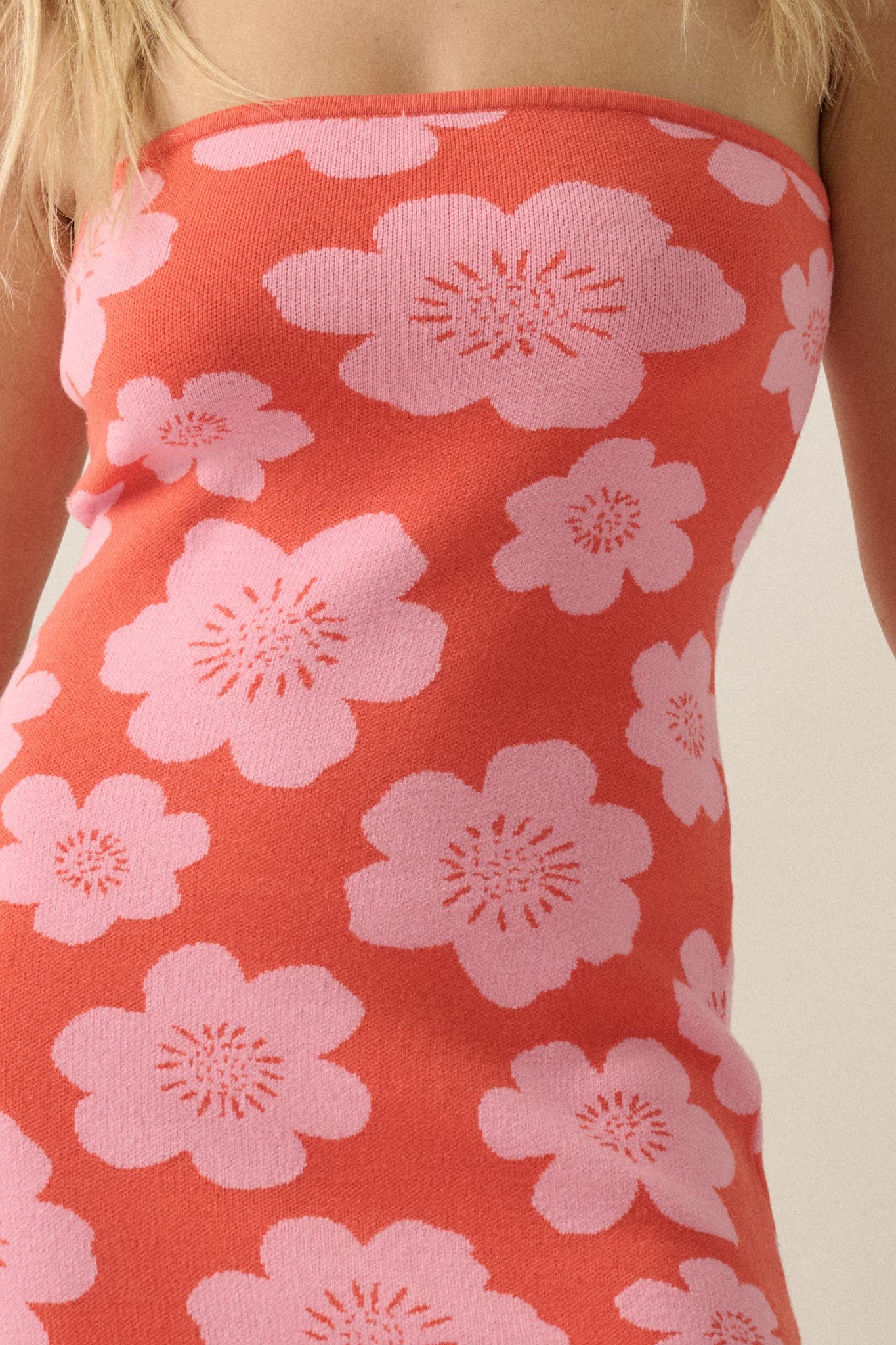 Buzzy Blooms Floral Strapless Maxi Sweater Dress - ShopPromesa