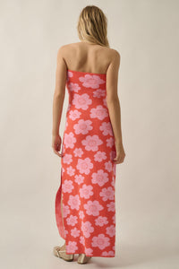 Buzzy Blooms Floral Strapless Maxi Sweater Dress - ShopPromesa