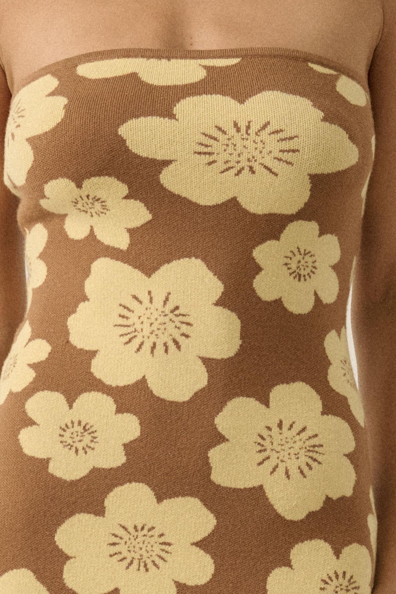 Buzzy Blooms Floral Strapless Maxi Sweater Dress - ShopPromesa