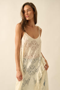 Flying Free Sheer Lace Ruffled Layering Midi Dress - ShopPromesa