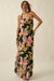 Lavish Petals Floral Mesh Ruffle Maxi Dress and Scarf - ShopPromesa