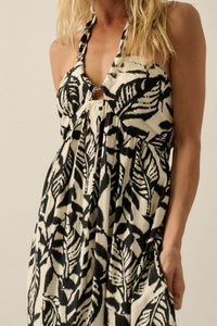 Jungle Heat Tropical-Print Halter Maxi Dress - ShopPromesa