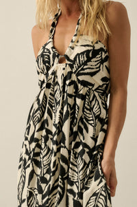 Jungle Heat Tropical-Print Halter Maxi Dress - ShopPromesa