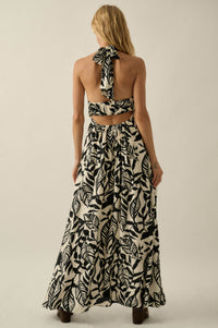 Jungle Heat Tropical-Print Halter Maxi Dress - ShopPromesa