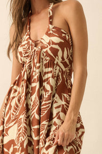 Jungle Heat Tropical-Print Halter Maxi Dress - ShopPromesa