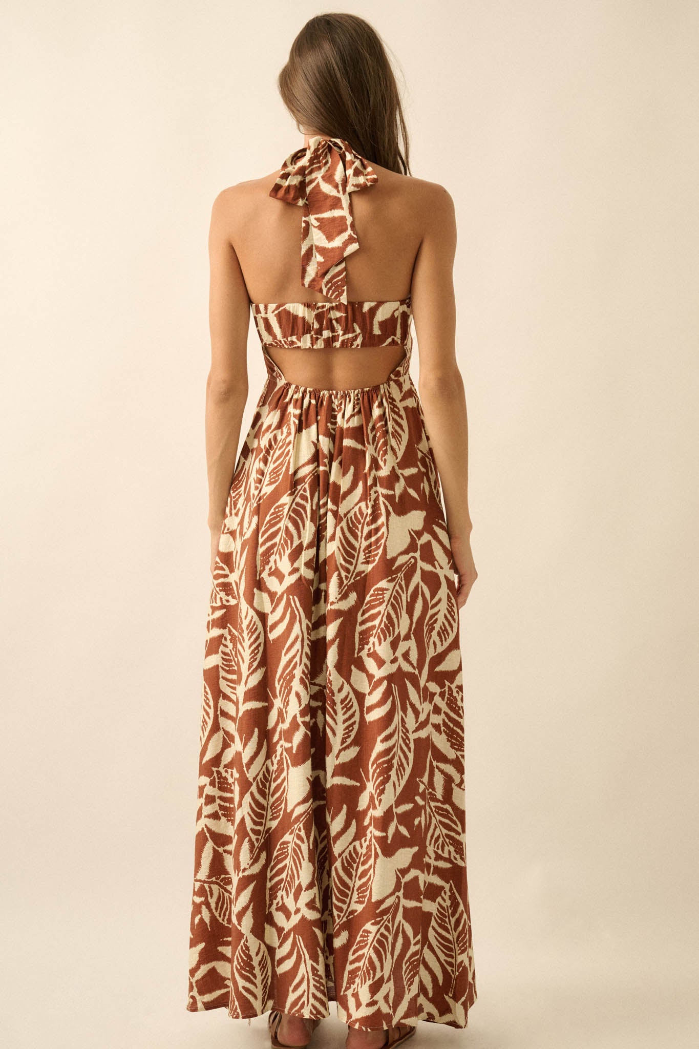Jungle Heat Tropical-Print Halter Maxi Dress - ShopPromesa