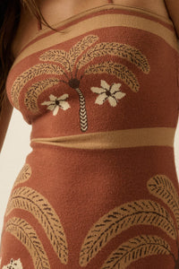 Chic Safari Tropical Jacquard-Knit Halter Mini Dress - ShopPromesa