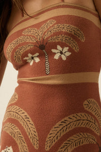 Chic Safari Tropical Jacquard-Knit Halter Mini Dress - ShopPromesa