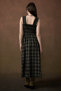 Check You Out Plaid Smocked Sleeveless Midi Dress - ShopPromesa