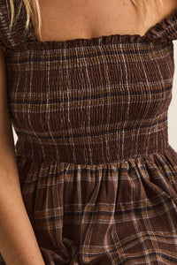 Check You Out Plaid Smocked Sleeveless Midi Dress - ShopPromesa