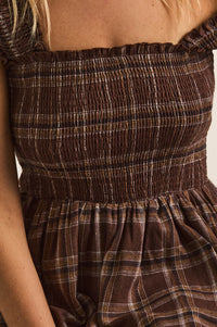 Check You Out Plaid Smocked Sleeveless Midi Dress - ShopPromesa