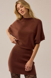 Ready to Go Knit Dolman-Sleeve Mini Sweater Dress - ShopPromesa