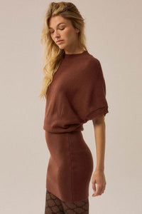 Ready to Go Knit Dolman-Sleeve Mini Sweater Dress - ShopPromesa