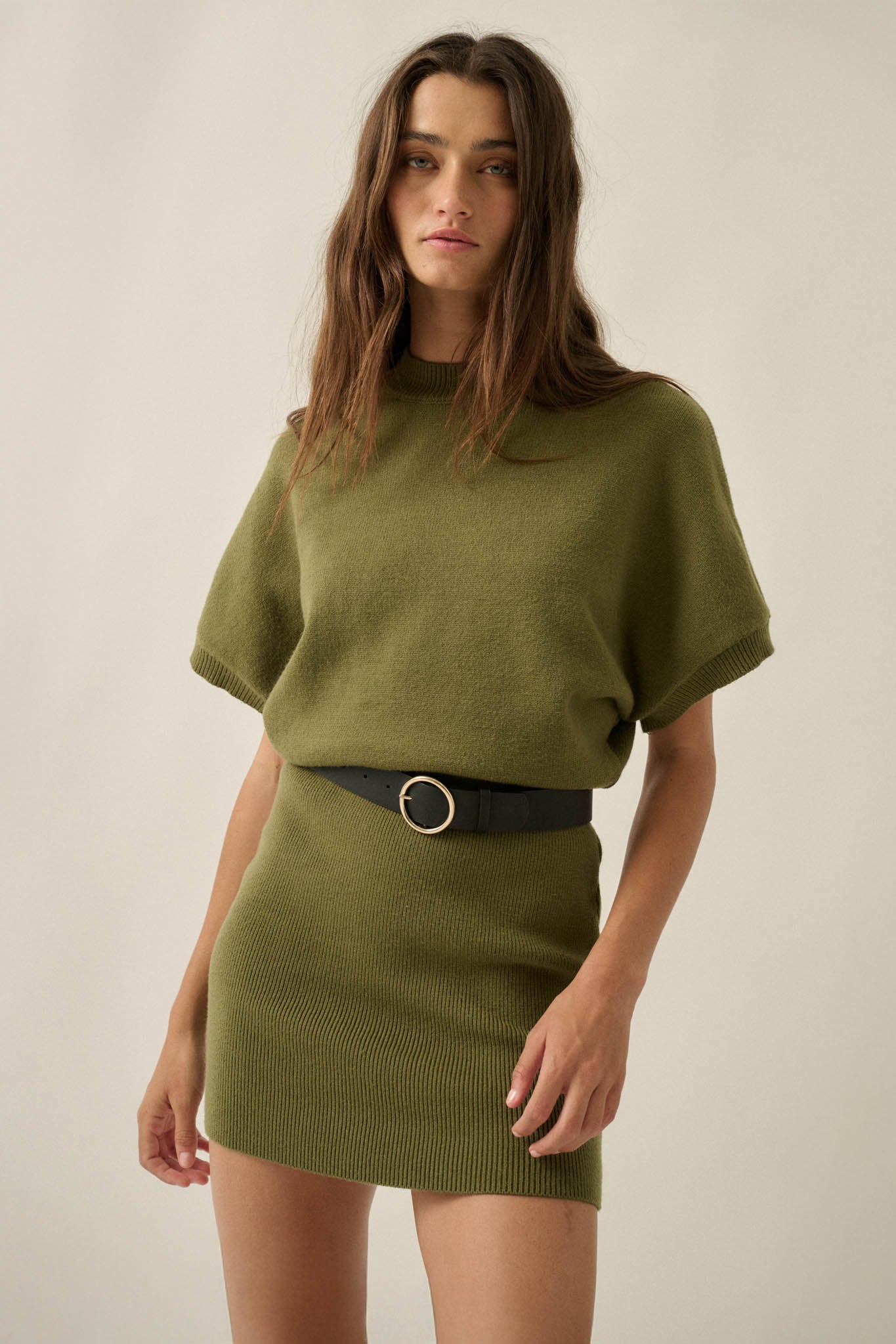 Ready to Go Knit Dolman-Sleeve Mini Sweater Dress - ShopPromesa