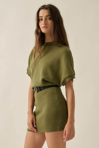 Ready to Go Knit Dolman-Sleeve Mini Sweater Dress - ShopPromesa