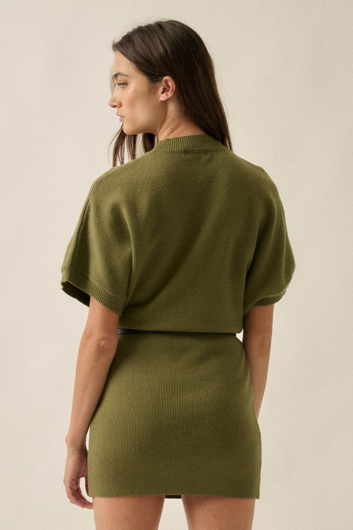 Ready to Go Knit Dolman-Sleeve Mini Sweater Dress - ShopPromesa
