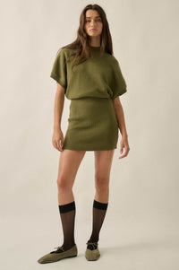 Ready to Go Knit Dolman-Sleeve Mini Sweater Dress - ShopPromesa