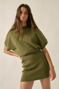 Ready to Go Knit Dolman-Sleeve Mini Sweater Dress - ShopPromesa
