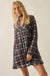 Tartan Time Plaid Mesh Bell-Sleeve Scarf Mini Dress - ShopPromesa