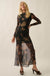 Bronze Garden Floral Mesh Mock-Neck Maxi Dress - ShopPromesa