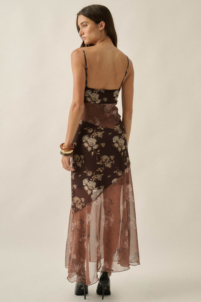 Flight of Fancy Paisley Chiffon Tiered Mini Dress - ShopPromesa