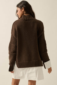 Let It Be Cable-Knit Layered Mini Sweater Dress - ShopPromesa
