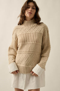 Let It Be Cable-Knit Layered Mini Sweater Dress - ShopPromesa