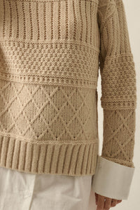 Let It Be Cable-Knit Layered Mini Sweater Dress - ShopPromesa
