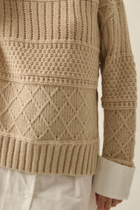 Let It Be Cable-Knit Layered Mini Sweater Dress - ShopPromesa