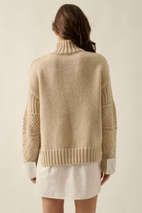 Let It Be Cable-Knit Layered Mini Sweater Dress - ShopPromesa