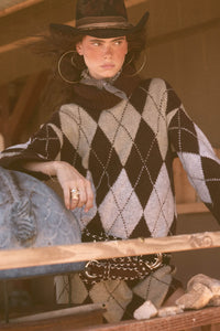 Diamond Trail Argyle Turtleneck Midi Sweater Dress - ShopPromesa