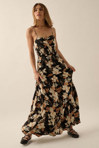 Miami Mama Floral Tiered Ruffle Maxi Sundress - ShopPromesa