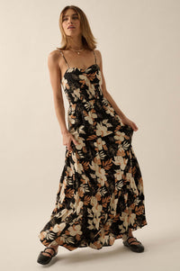 Miami Mama Floral Tiered Ruffle Maxi Sundress - ShopPromesa