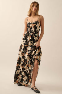 Miami Mama Floral Tiered Ruffle Maxi Sundress - ShopPromesa