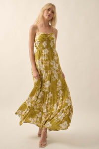 Miami Mama Floral Tiered Ruffle Maxi Sundress - ShopPromesa